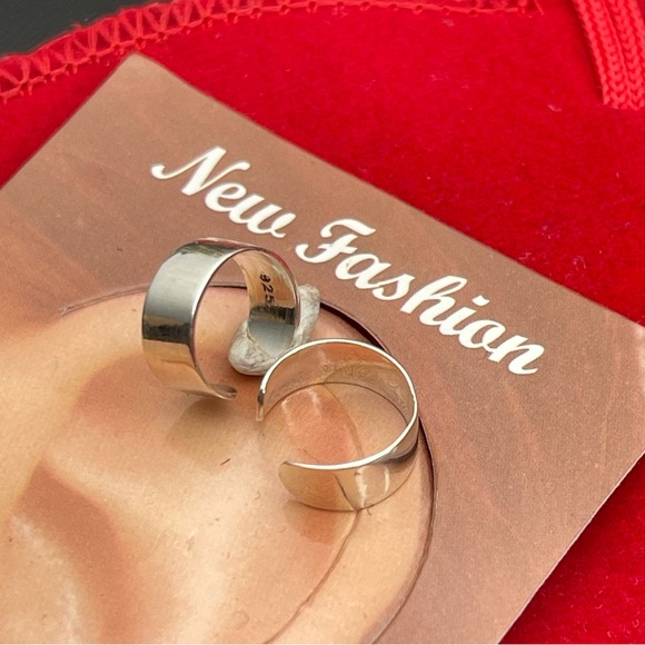 Sterling silver cuff earrings non pierce wrap earrings - Picture 3 of 4